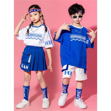 兒童啦啦隊演出服幼兒園班服男女童運動套裝小學生運動會表演服裝