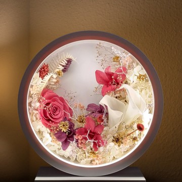 Oborozuki永生花月圓花燈 - 京紅