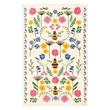 now DESIGNS 美國 棉麻擦拭布 繁花蜂舞  1個  710 x 460mm