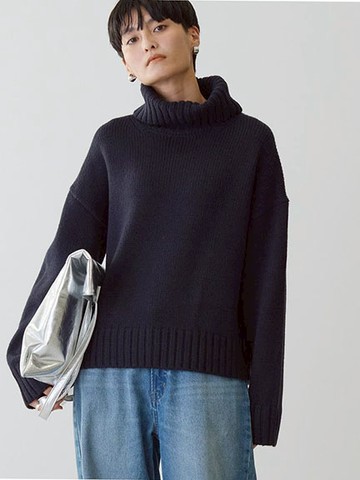 翻領後扣素面落肩針織上衣(0H000114500) - AMERICAN HOLIC