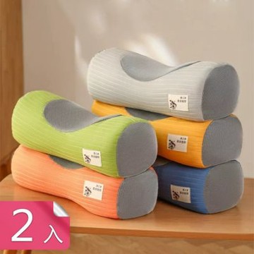 【荷生活】凹槽曲線蕎麥殼頸部承托枕 40cm多用途側睡靠枕-2入組