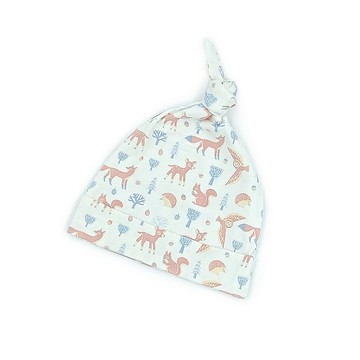 【Deux Filles有機棉】帶結嬰兒帽(狐狸)