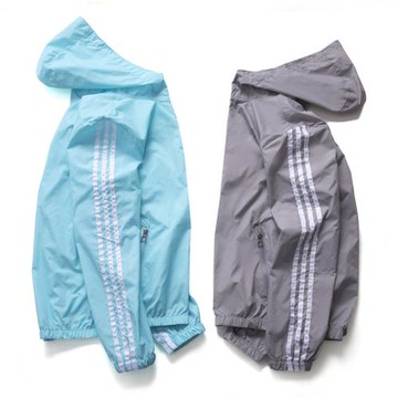 新款防風外套男女運動風衣情侶連帽棒球服戶外衣服春秋防曬薄外套