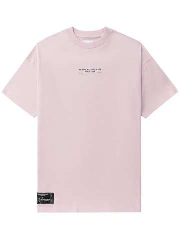 izzue - slogan-print cotton T-shirt - men - Cotton - S - Pink