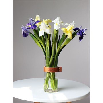 高端假花擺件客廳pu鳶尾花電視柜擺設北歐仿真花現代簡約餐桌花藝