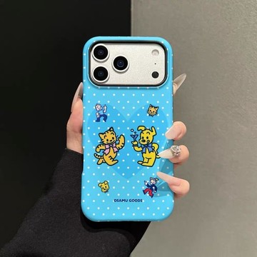 藍色波點小狗適用蘋果17Promax手機殼iPhone16菲林14二合一13創意