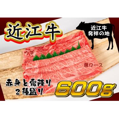 ふるさと納税 竜王町 近江牛すき焼き・しゃぶしゃぶ用 計600g 肩ロース300g ウデ300g 赤身 霜降り セット