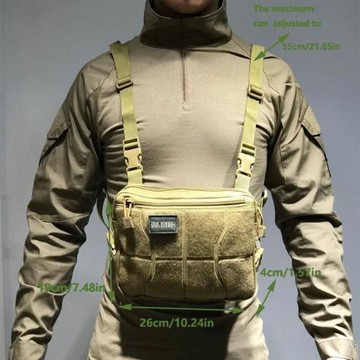 戶外機能胸包男多功能訓練跑步雙肩運動徒步健身包戰術EDC手機包