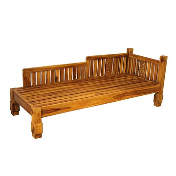 【吉迪市100%全柚木家具】UNCD-17A 柚木雕花造型貴妃椅 右扶手