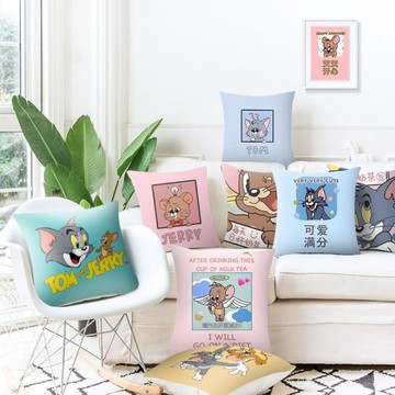 卡通動漫沙發抱枕靠墊客廳靠枕床頭大號靠背貓和老鼠抱枕套不含芯