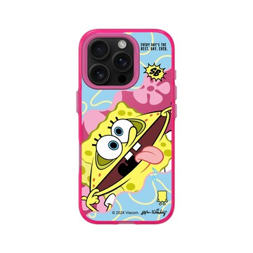 iPhone 16 Pro Clear 粉漾桃 - 海綿寶寶 SpongeBob - 搞笑海綿