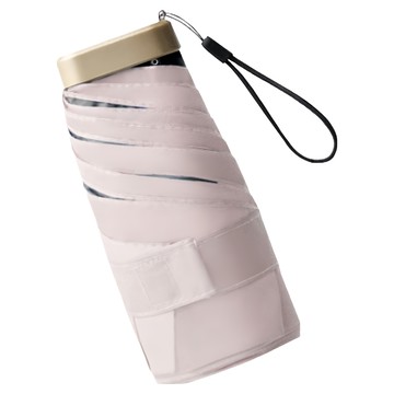 傘霸 Mini 扁柄六折傘 UPF50+ 全遮光黑膠防曬 輕巧好收納  粉紅色