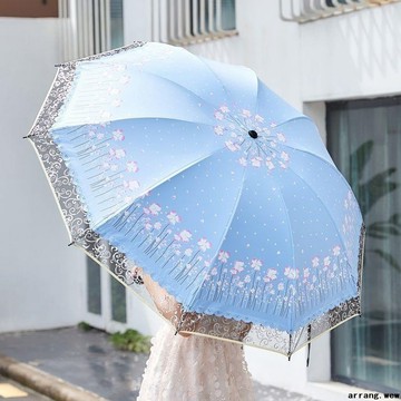 【蕾絲公主傘】加大三折疊傘 晴雨兩用傘 遮陽傘 防曬傘 抗UV太陽傘 防紫外線傘 小清新雨傘 快乾雨傘 女用陽傘 摺疊傘