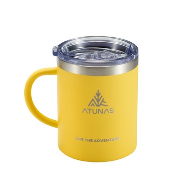 不鏽鋼雙層馬克杯300ml(A1KTGZ13黃/登山露營/戶外餐具)