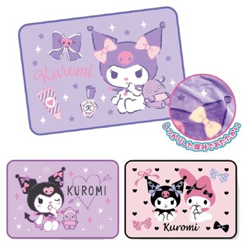 小禮堂 Sanrio 三麗鷗 酷洛米 美樂蒂 絨毛毛毯 100x70cm (粉紫款)