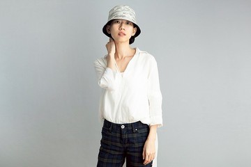 【設計師布面圖紋設計款】素黑棉布配手繪天大地色植物漁夫帽