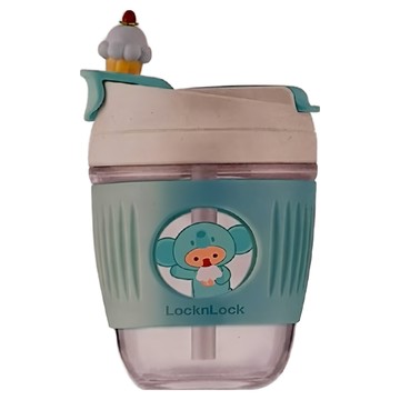 LocknLock 樂扣樂扣 手持玻璃杯  綠色 卡通款  350ml  1個