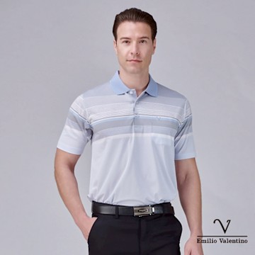 Emilio Valentino 范倫鐵諾 男 短袖POLO衫 吸濕排汗彈力涼感   (66-5V9112)