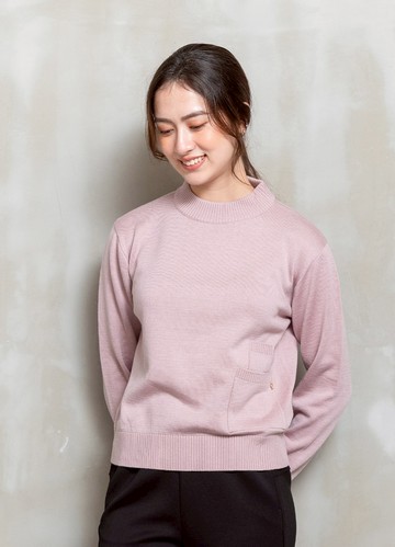 *寫意愜適袋飾羊毛針織衫