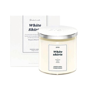 經典天然大豆蠟燭-純白棉花 (L)/480g 純白棉花 (L)