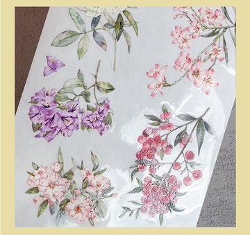 OKMT新七天貼紙手帳膠帶 春滿枝頭-PET模切-8.5cm*3m-35cm循環