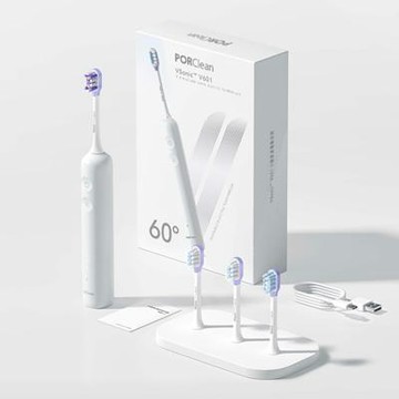 《潔牙雙重防護組》【PORClean 寶可齡】 VSonic™ V601 V幅音波電動牙刷_美鳳有約推薦