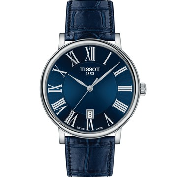TISSOT 天梭 CARSON 經典時尚男錶(T1224101604300)籃面羅馬刻度