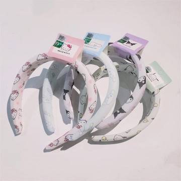 髮飾 三麗鷗家族兒童髮箍 女童可愛卡通頭箍 hellokitty庫洛米寬邊海綿頭箍 卡通布藝高顱頂髮箍