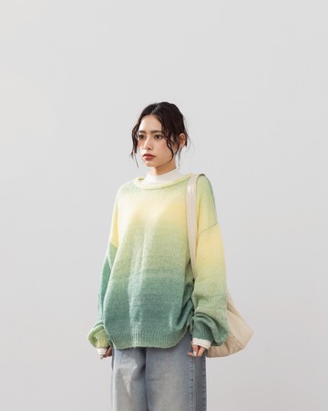漸層暈染設計針織毛衣 兩色售
