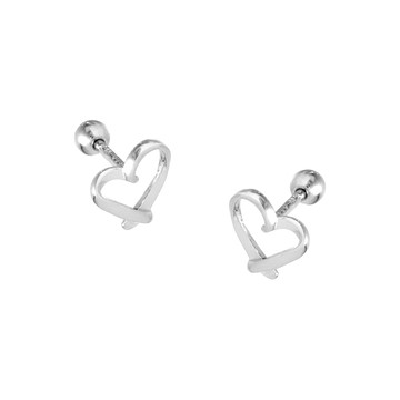 [純銀] 環繞心間耳環 / Around Heart Earring