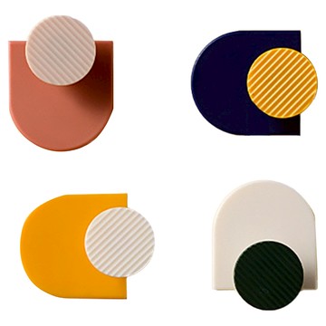 小麥購物 北歐風創意造型雙色掛勾 L2222 4色  1組  混和顏色