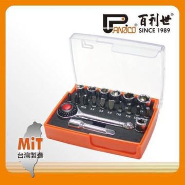 百利世 Panrico 19件式2分迷你棘輪起子套筒組(台灣製造棘輪套筒組) E00801191