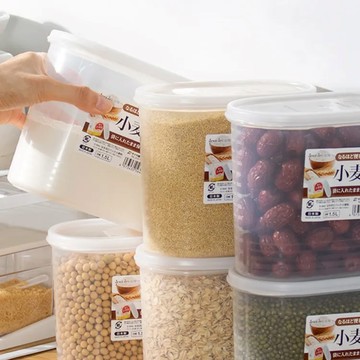 日本SANADA 日本製 麵粉專用防潮保鮮盒1500ml兩款各二 共4入