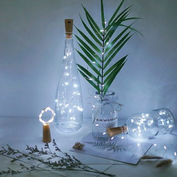 LED 20燈銅線酒瓶電池燈-白光SCX-130W