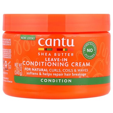 Cantu, 乳木果油，免洗護髮素，用於自然卷髮、爆炸頭和波浪卷，12 盎司（340 克）