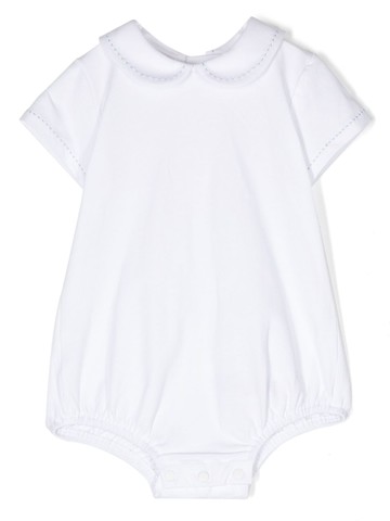 Paz Rodriguez - decorative-stitching jersey body - kids - Spandex/Elastane/Cotton - 1 mth - White