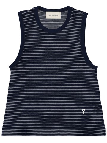 ami paris tank top con logo
