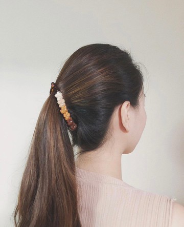 大地拼色髮飾 (香蕉夾)