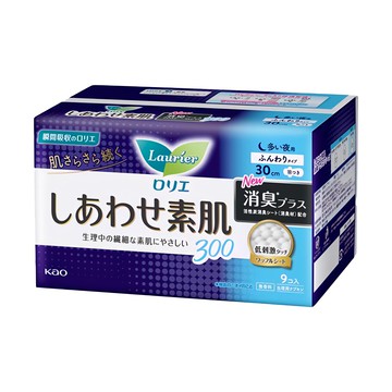 Laurier 蕾妮亞 瞬吸消臭護翼衛生棉 量多夜用  30cm  9片  1包