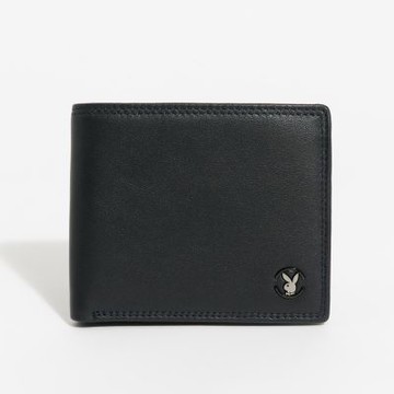 PLAYBOY - 短夾附零錢袋  Prestigious系列 - 深藍色