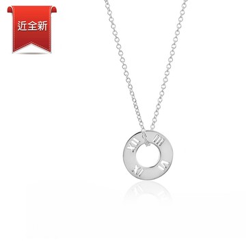 二手品 Tiffany&Co. 蒂芙尼 環形鏤空羅馬數字925純銀項鍊
