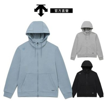 【DESCENTE】迪桑特 男士 運動毛圈布超大連帽外套(黑色/灰色/藍色)