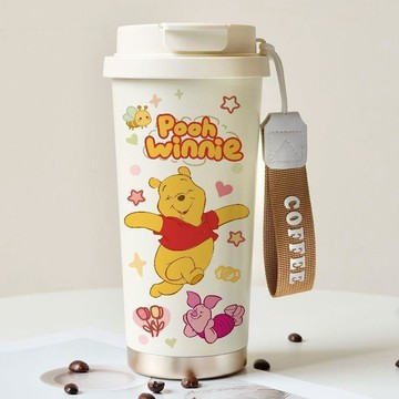 💖新品💖維尼熊保溫杯 咖啡杯 大容量 吸管杯 維尼不鏽鋼吸管保溫杯 雙飲直飲水杯 大容量咖啡杯 學生水杯辦公水杯喝水杯