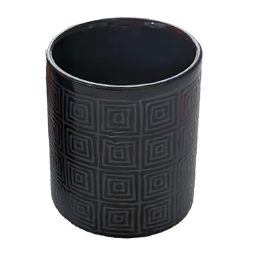 佐和陶瓷 手握杯-日本製  黑石方紋  1個