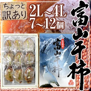 富山産 ”富山干柿” 2L～4Lサイズ 大粒 7～12個入 化粧箱 ちょっと訳あり 送料無料