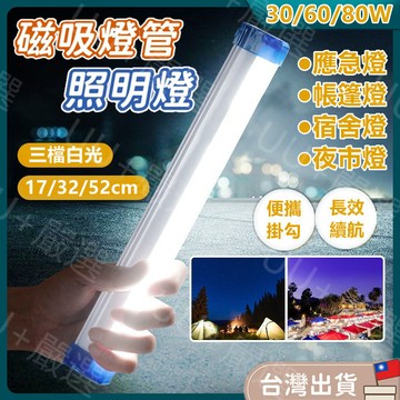 ✨現貨免運 LED磁吸充電燈管 磁吸燈 露營燈 擺攤燈 磁吸燈管 工作燈 防水 USB燈 擺攤燈管 照明燈 地攤照明燈
