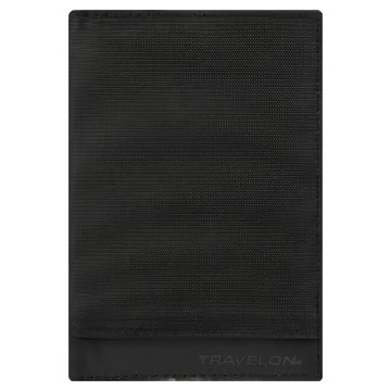 TRAVELON拼接皮革護照夾 墨黑  RFID防盜 多功能收納包  1入