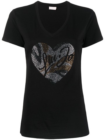 LIU JO - logo-embellished cotton-jersey T-shirt - women - Cotton - M - Black