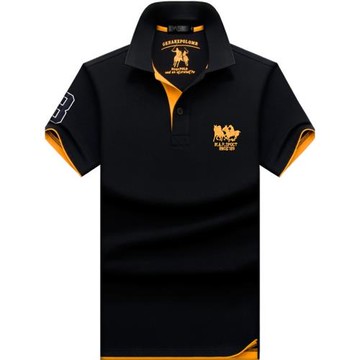 (免運)夏季新款保羅POLO衫純棉潮流翻領寬松黑色衣服體恤男士短袖t商務