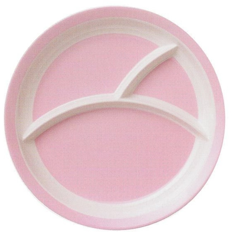 25 5cm 三つ仕切りランチプレート ピンク 皿 メラミン食器 Km 通販 Lineポイント最大get Lineショッピング